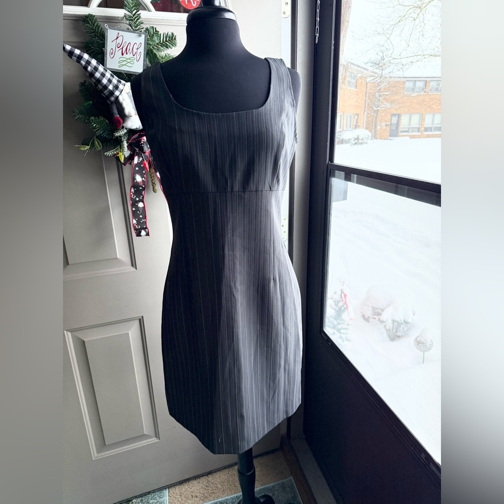 APNY grey pinstripe sleeveless mini dress, size 8